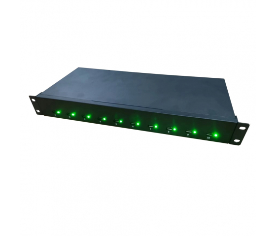10 Ports USB-C 65W 1U Rackmount Lade-Hub