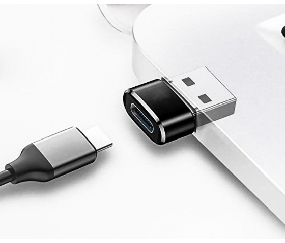 usb a naar usb c adapter - USB C naar USB A converter - USB A to USB C HUB - zwart - USB type A - USB type C - 2 stuks