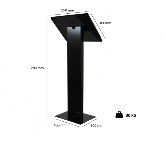 Metal/Acrylic lectern Arena - black