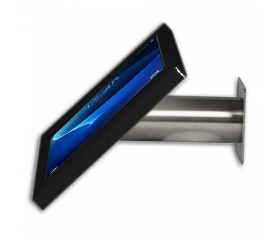 Tablet wall mount Fino for Samsung Galaxy S9 S8 & S7 12.4 inch - stainless steel/black