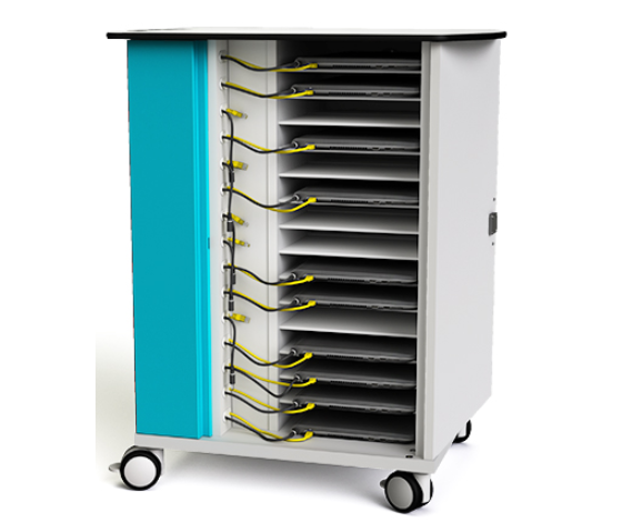 Laptop ethernet charging trolley Zioxi NETT-LS-16-C for 16 laptops up to 15.6 inch - digital code lock