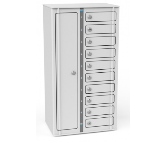 Zioxi Volt bay smartphone charging locker VSP1-10S-M-K for 10 smartphones up to 7 inches - key lock - socket block