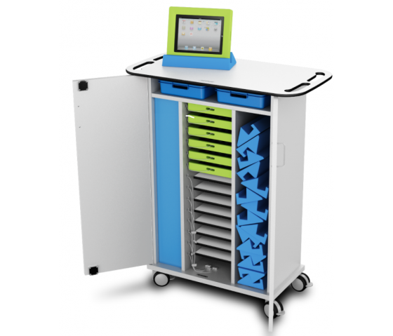 iPad USB Big Grip laddnings- och synkroniseringsvagn Zioxi SYNCT-BG-15 för 15 surfplattor upp till 10,5 tum