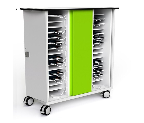 Carrello di ricarica USB per tablet Zioxi TU-TB-32 per 32 tablet fino a 10,5 pollici | Chiusura a chiave