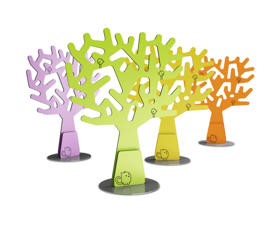 Fruit tree room divider / coat rack with round seat