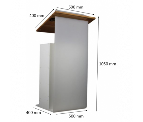 Height adjustable Acrylic/metal lectern Notulus - white