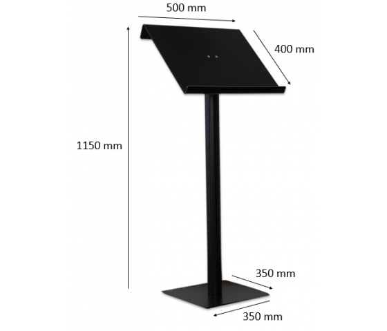 Height-adjustable metal/Acrylic lectern Vivaldi - black