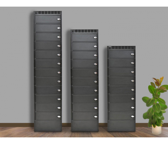 Taquillas de carga Leba NoteLocker 12 para 12 dispositivos de hasta 15,6 pulgadas - bloqueo por código digital