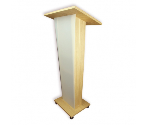 Houten katheder met gesatineerde voorplaat Pollux - eikenhouten