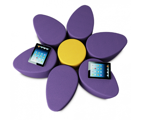 Siège à pétales de fleuacier inoxydable Soft Seating Senior 46 cm de haut