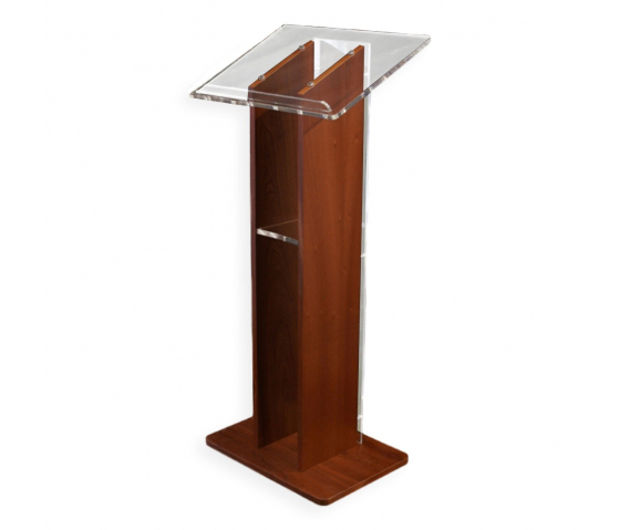 Acrylic/wood lectern Sapphire - cherry colour