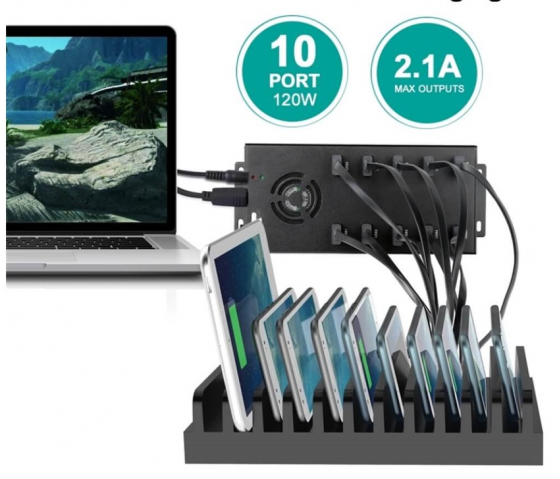 10 ports USB-A USB 3.0 10W charge & sync hub