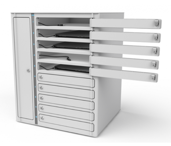 Zioxi Laddningsskåp VLS1-10S-M-K för 10 Chromebooks upp till 17 tum - nyckellås - strömblock