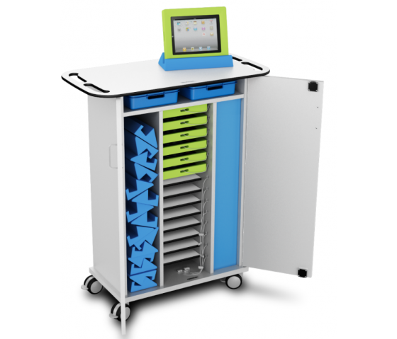 iPad USB Big Grip laddnings- och synkroniseringsvagn Zioxi SYNCT-BG-15 för 15 surfplattor upp till 10,5 tum