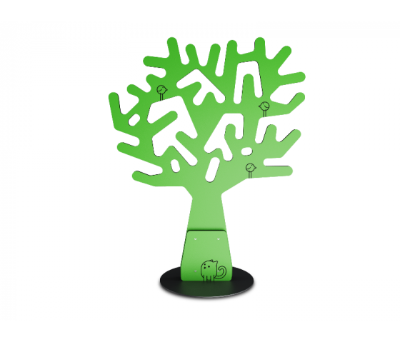 Fruit tree room divider / coat rack with round seat