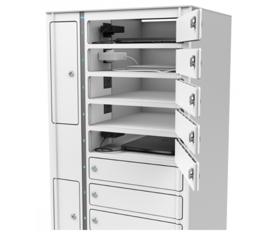 Zioxi Volt BYOD Charge Locker VLS1-16S-UAC-C-G-EU per 16 dispositivi fino a 17 pollici - Blocco con codice digitale - USB