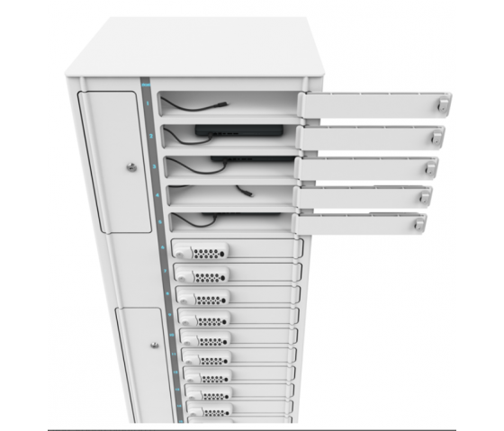 Armadietto di ricarica per 24 tablet fino a 14 pollici - Zioxi VTB1-24S-UA-CP - chiusura a combinazione - USB-A