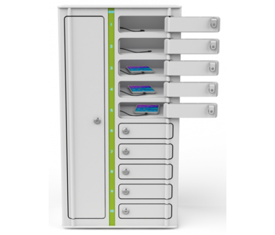 Zioxi Volt bay smartphone charging locker VSP1-10S-M-K for 10 smartphones up to 7 inches - key lock - socket block