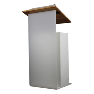 Height adjustable Acrylic/metal lectern Notulus - white