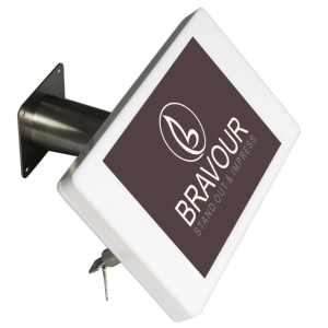 Support mural Fino M pour tablettes entre 9 et 11 pouces - blanc/acier inoxydable