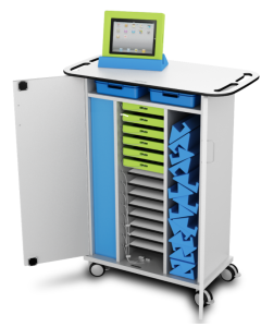 iPad USB Big Grip laddnings- och synkroniseringsvagn Zioxi SYNCT-BG-15 för 15 surfplattor upp till 10,5 tum