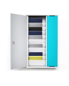 Tablet wall cabinet Zioxi Slimline CHRGWCU-TB-10-K for 10 tablets up to 11 inch - USB charging - key lock