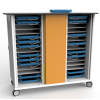 Lockable mobile charging cabinet CHRGT-GC-15-K for 15 iPads in large protective covers - key lock